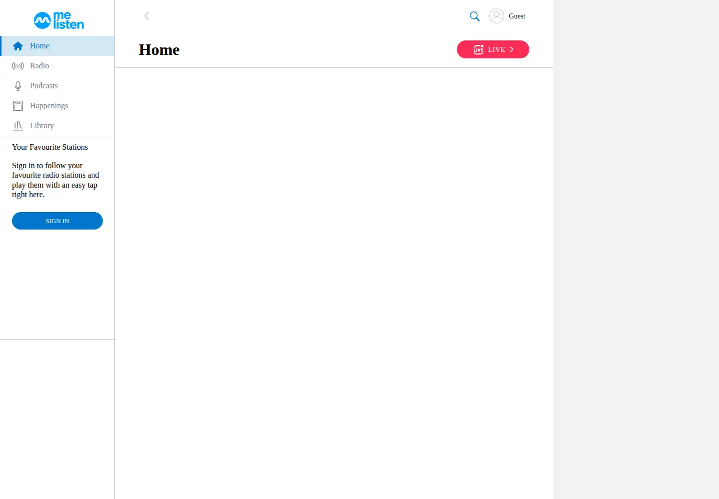 Screenshot of melisten.sg