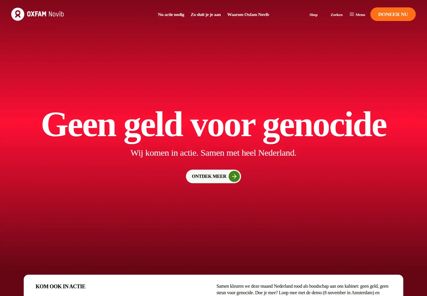 Screenshot of oxfamnovib.nl