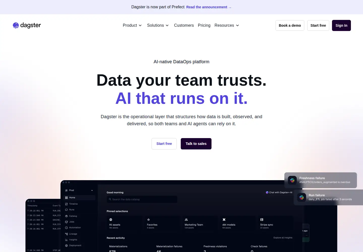 Captured homepage of dagster.io in the current scan