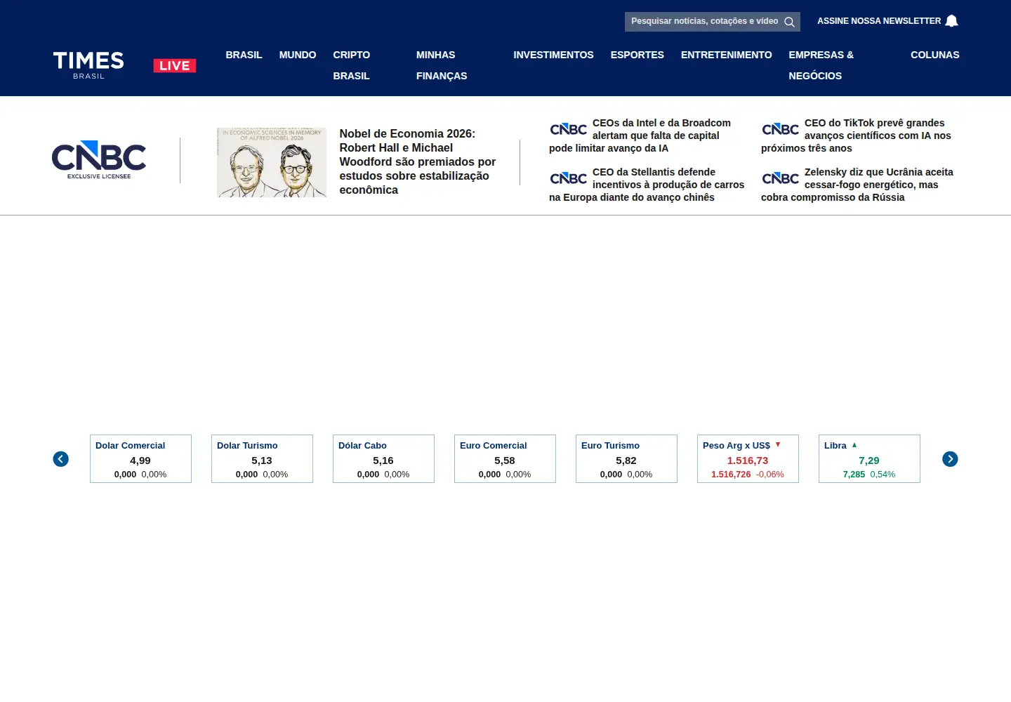 Captured homepage of timesbrasil.com.br in the current scan