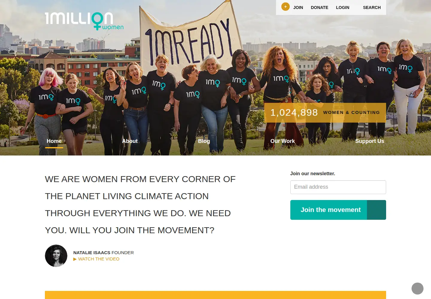 Screenshot of 1millionwomen.com.au