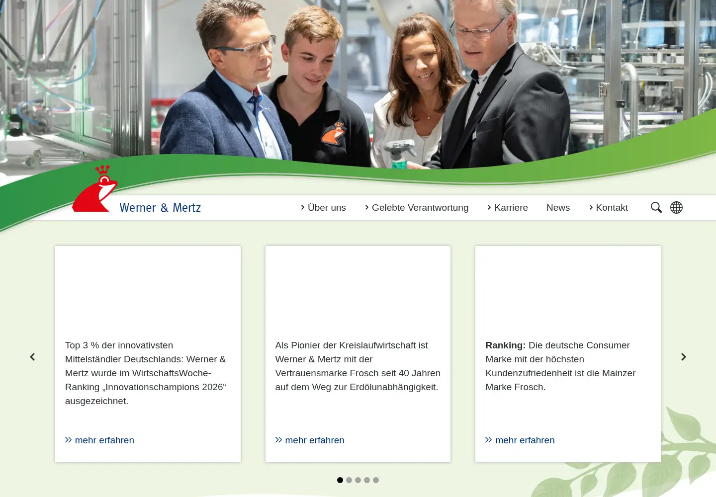 Captured homepage of werner-mertz.de in the current scan