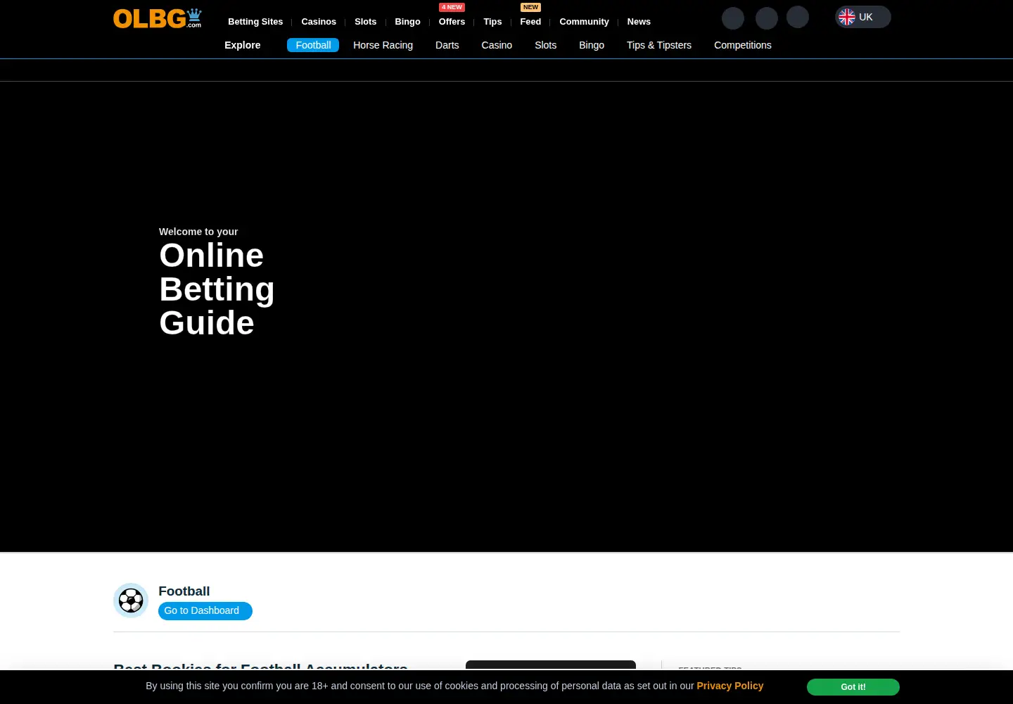 Screenshot of olbg.com