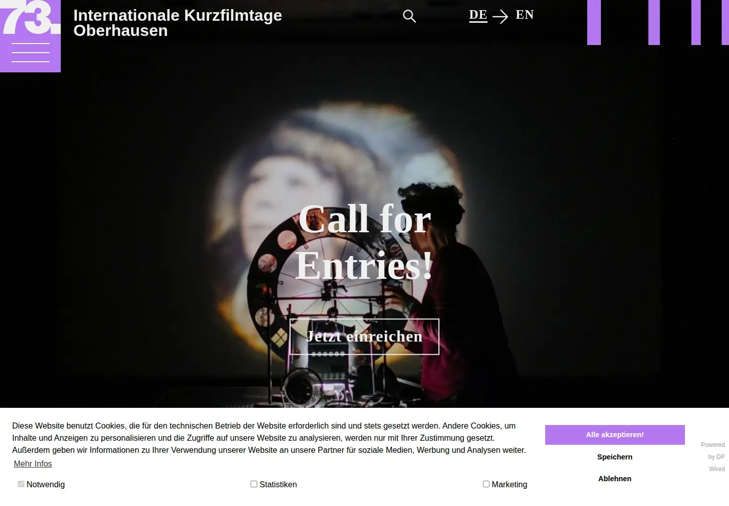 Screenshot of kurzfilmtage.de