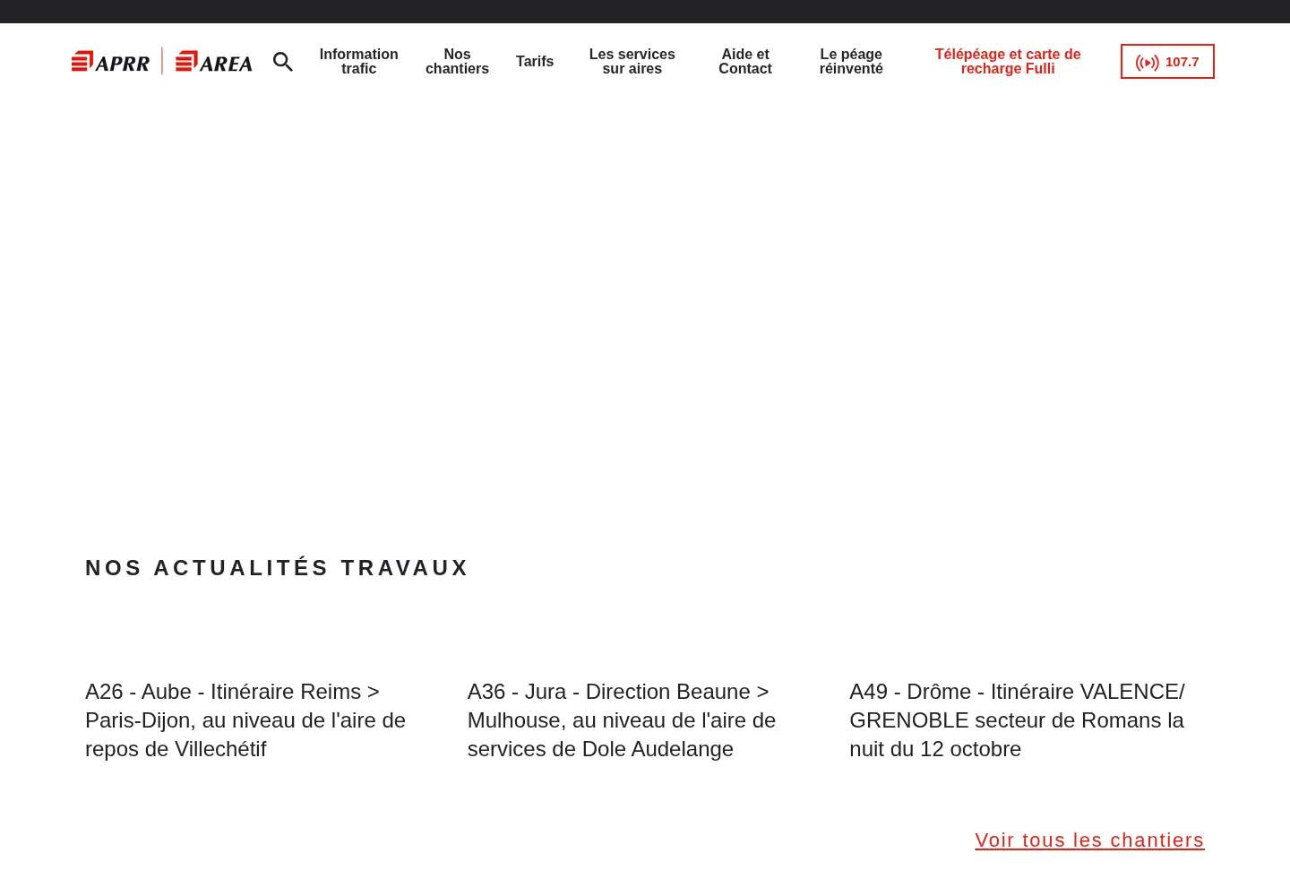 Screenshot of aprr.fr