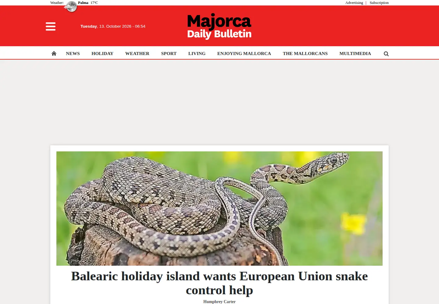 Screenshot of majorcadailybulletin.com