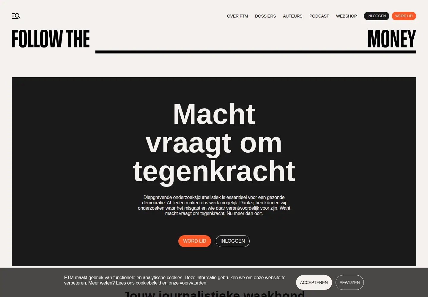 Captured homepage of ftm.nl in the current scan