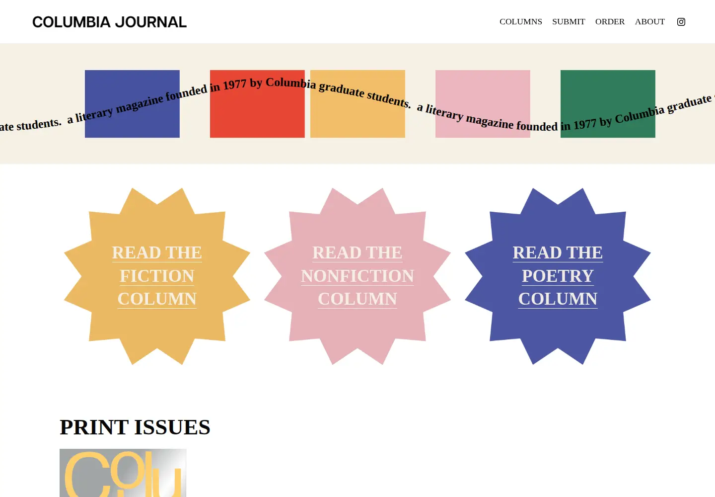Screenshot of columbiajournal.org