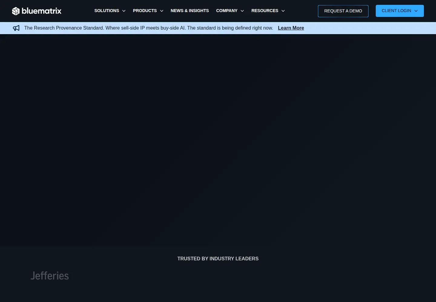 Captured homepage of bluematrix.com in the current scan