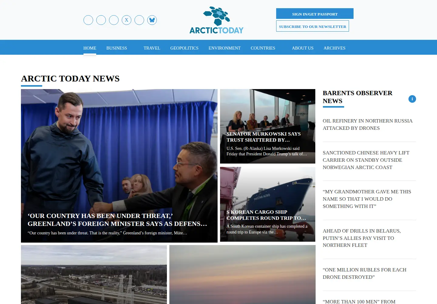 Screenshot of arctictoday.com