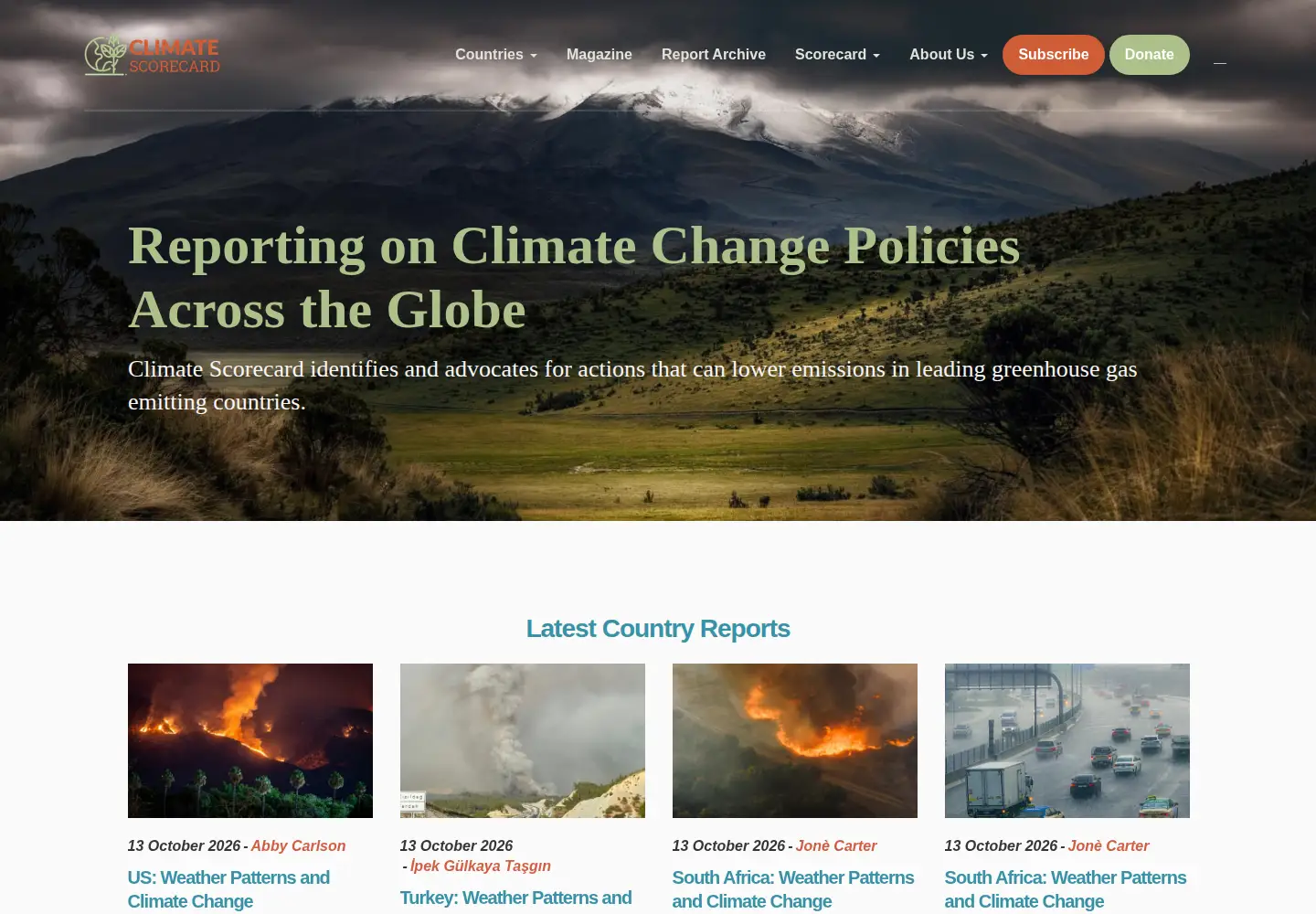 Screenshot of climatescorecard.org