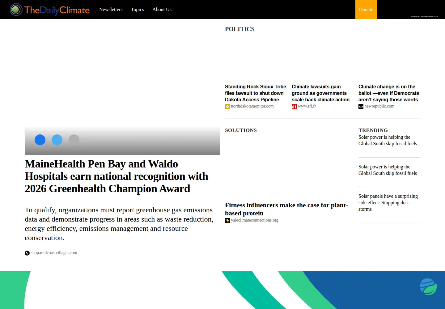 Screenshot of dailyclimate.org