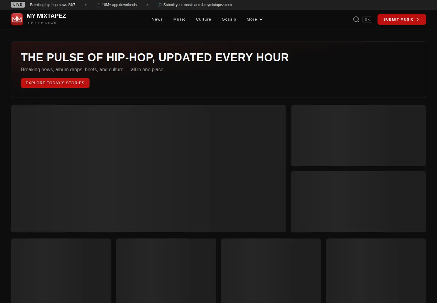 Screenshot of mymixtapez.com