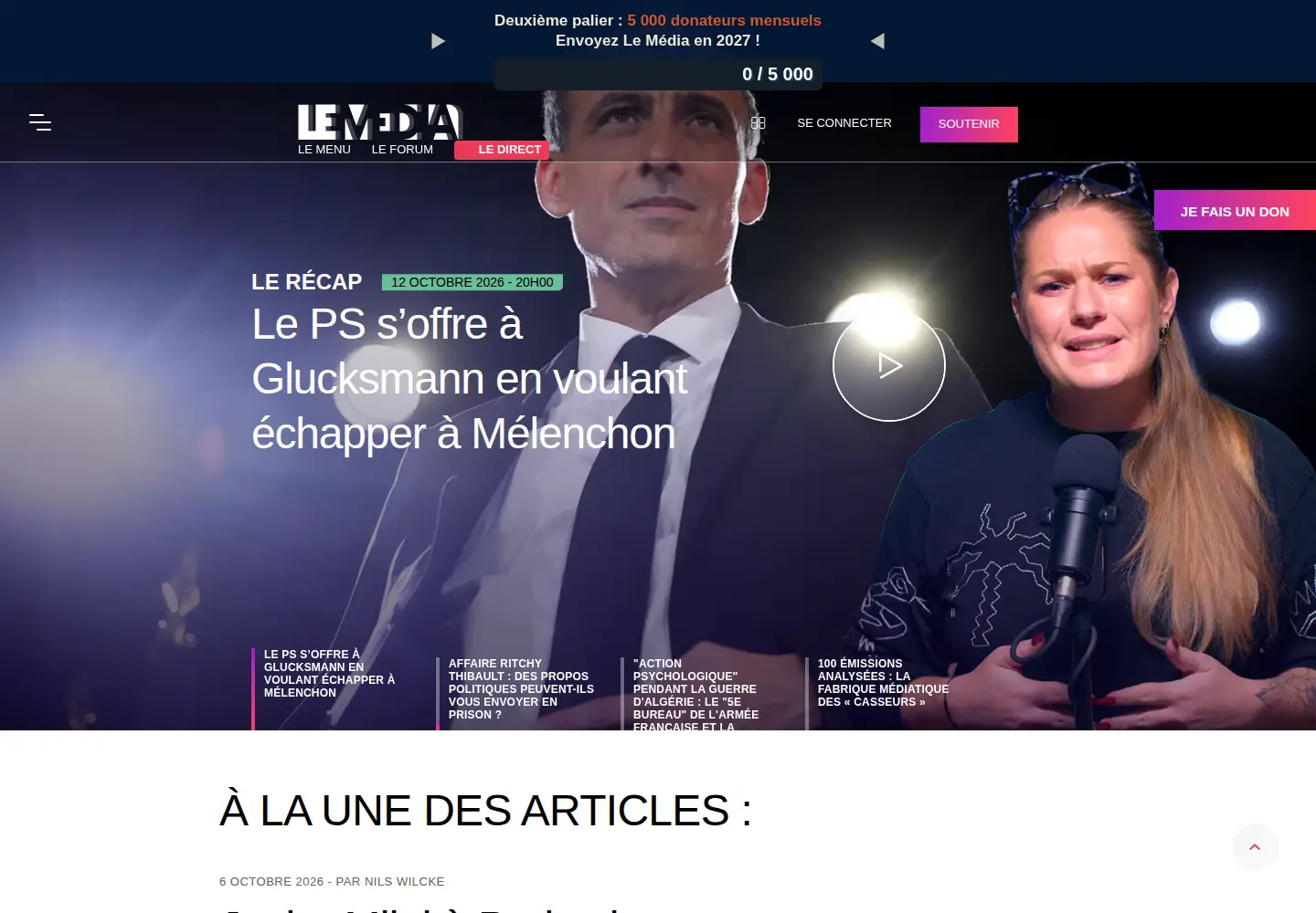 Screenshot of lemediatv.fr