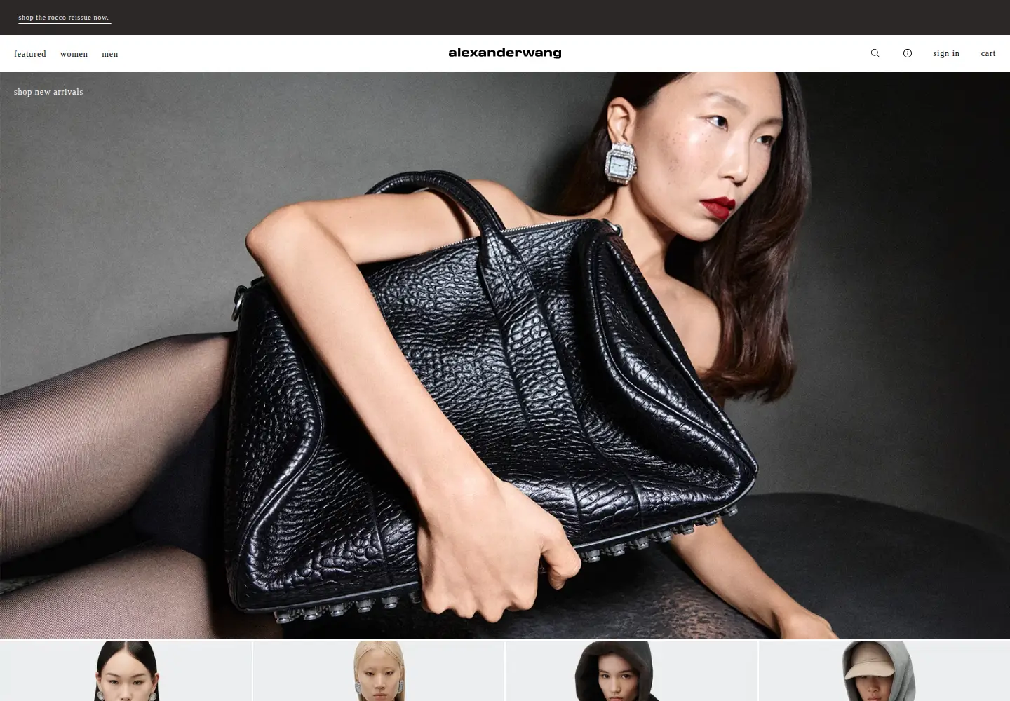 Captured homepage of alexanderwang.com in the current scan