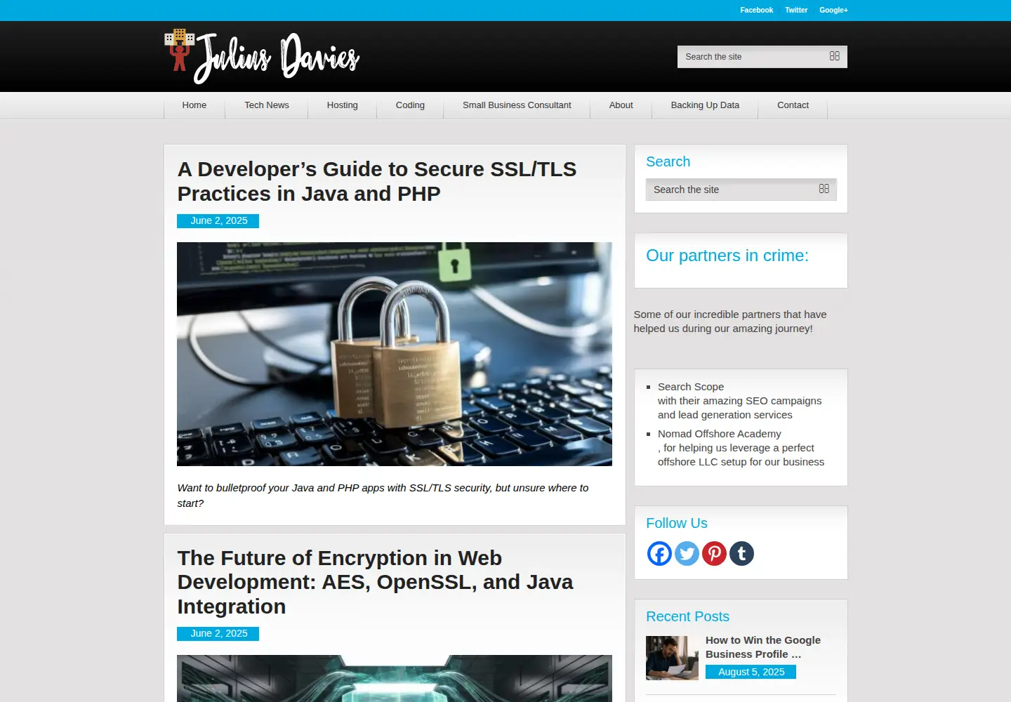 Screenshot of juliusdavies.ca