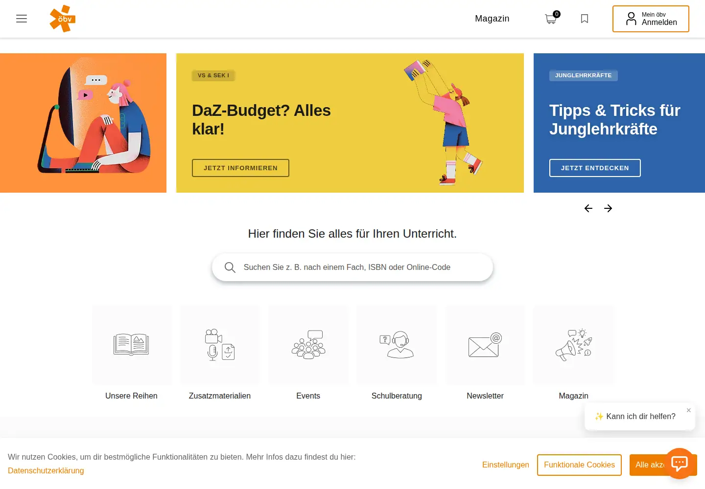 Screenshot of oebv.at
