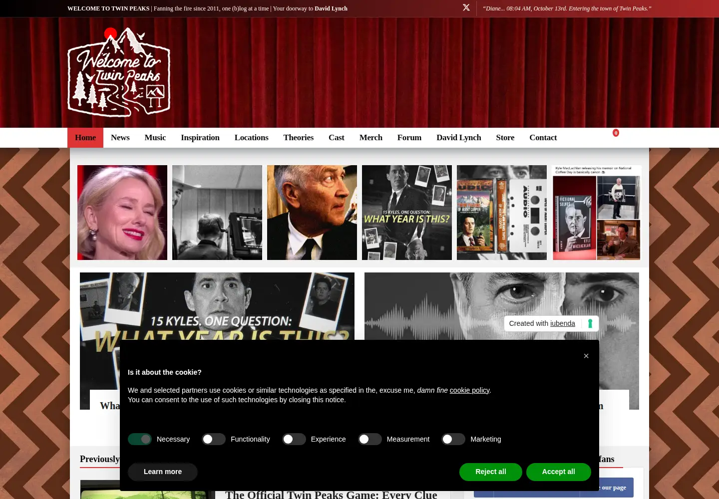 Screenshot of welcometotwinpeaks.com