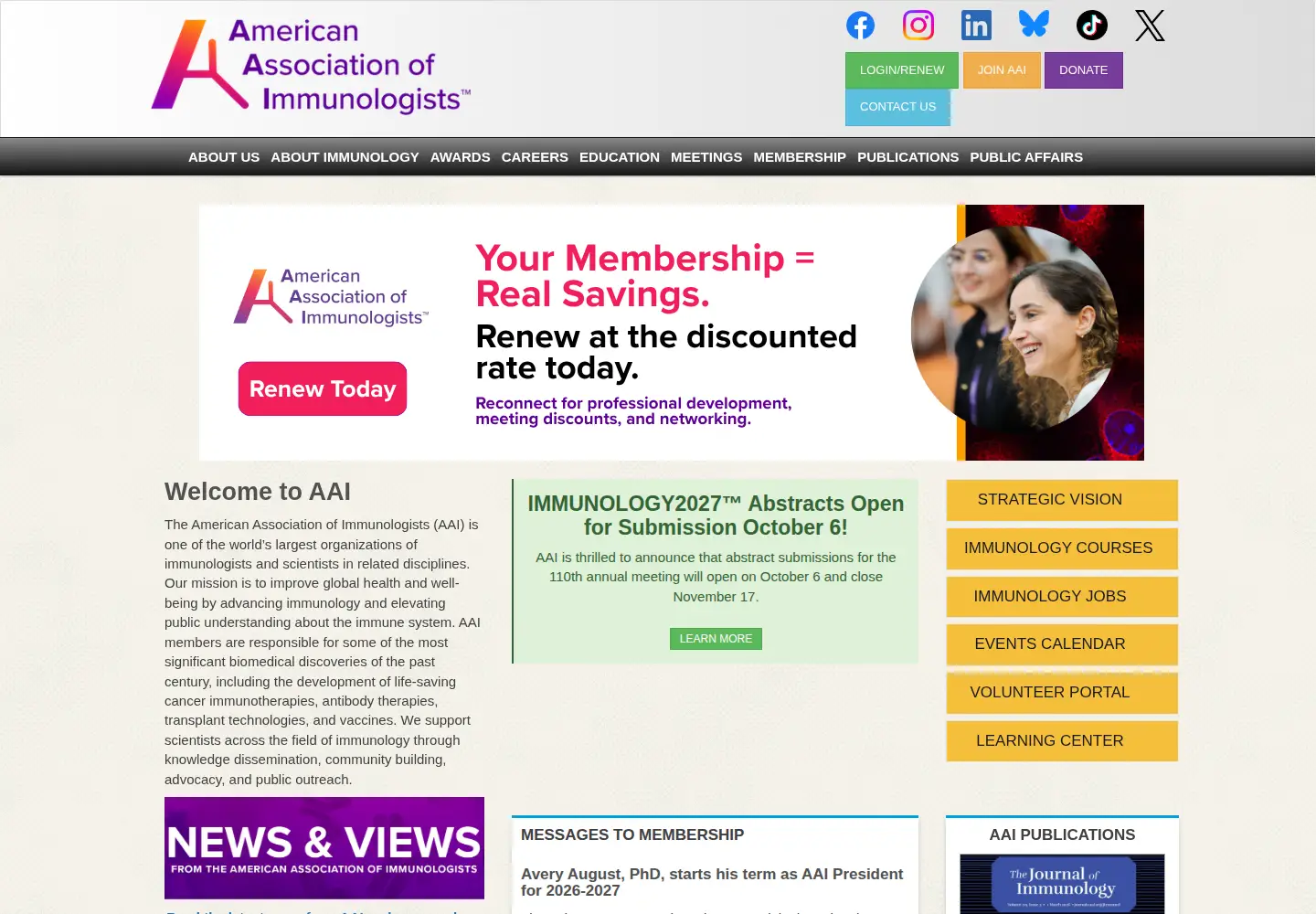Screenshot of aai.org
