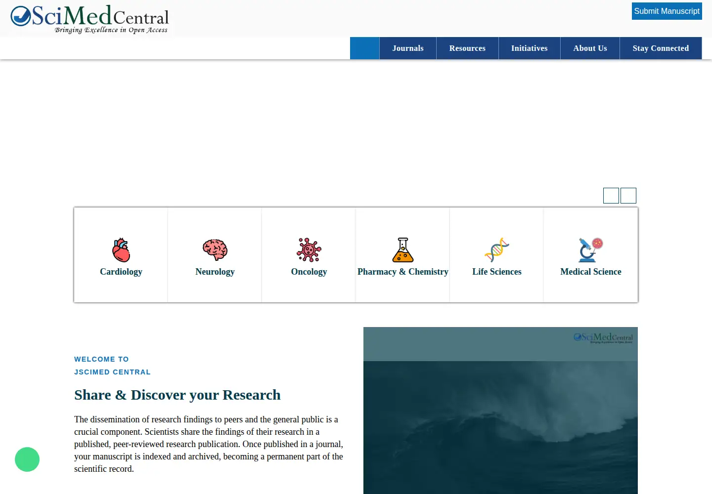 Screenshot of jscimedcentral.com
