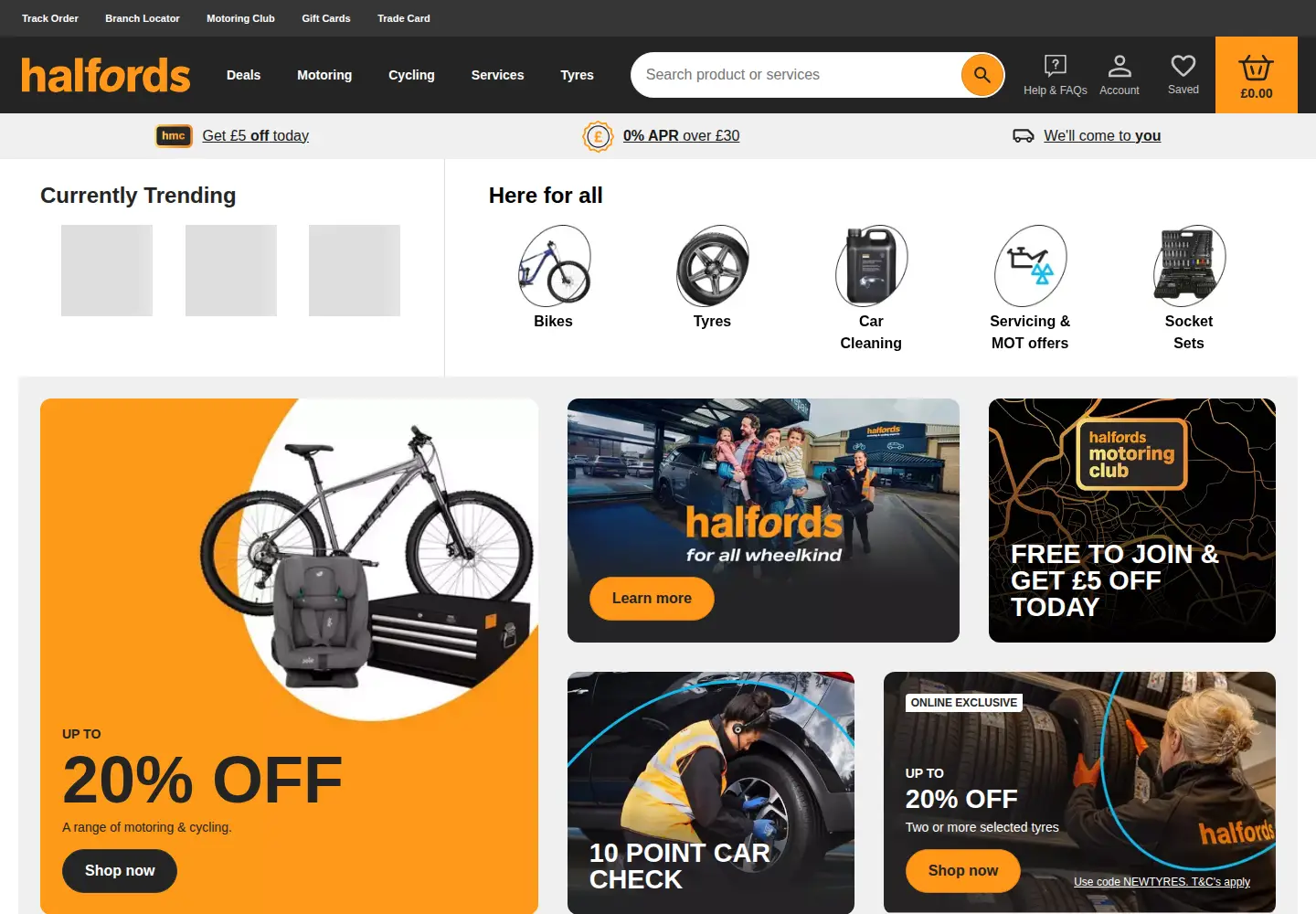 Screenshot of halfords.com