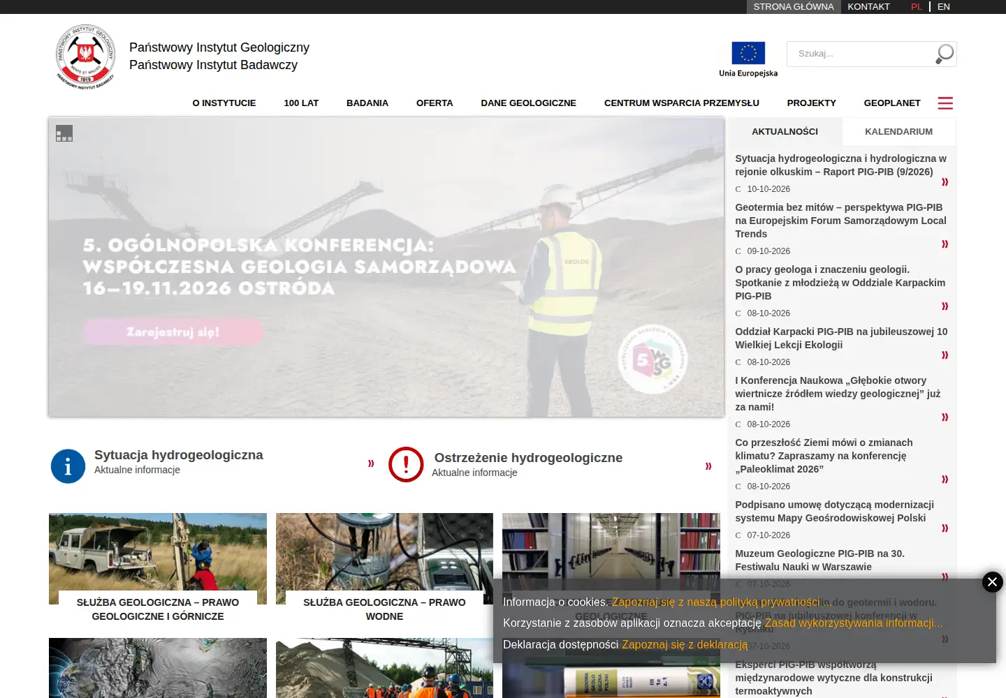 Screenshot of pgi.gov.pl