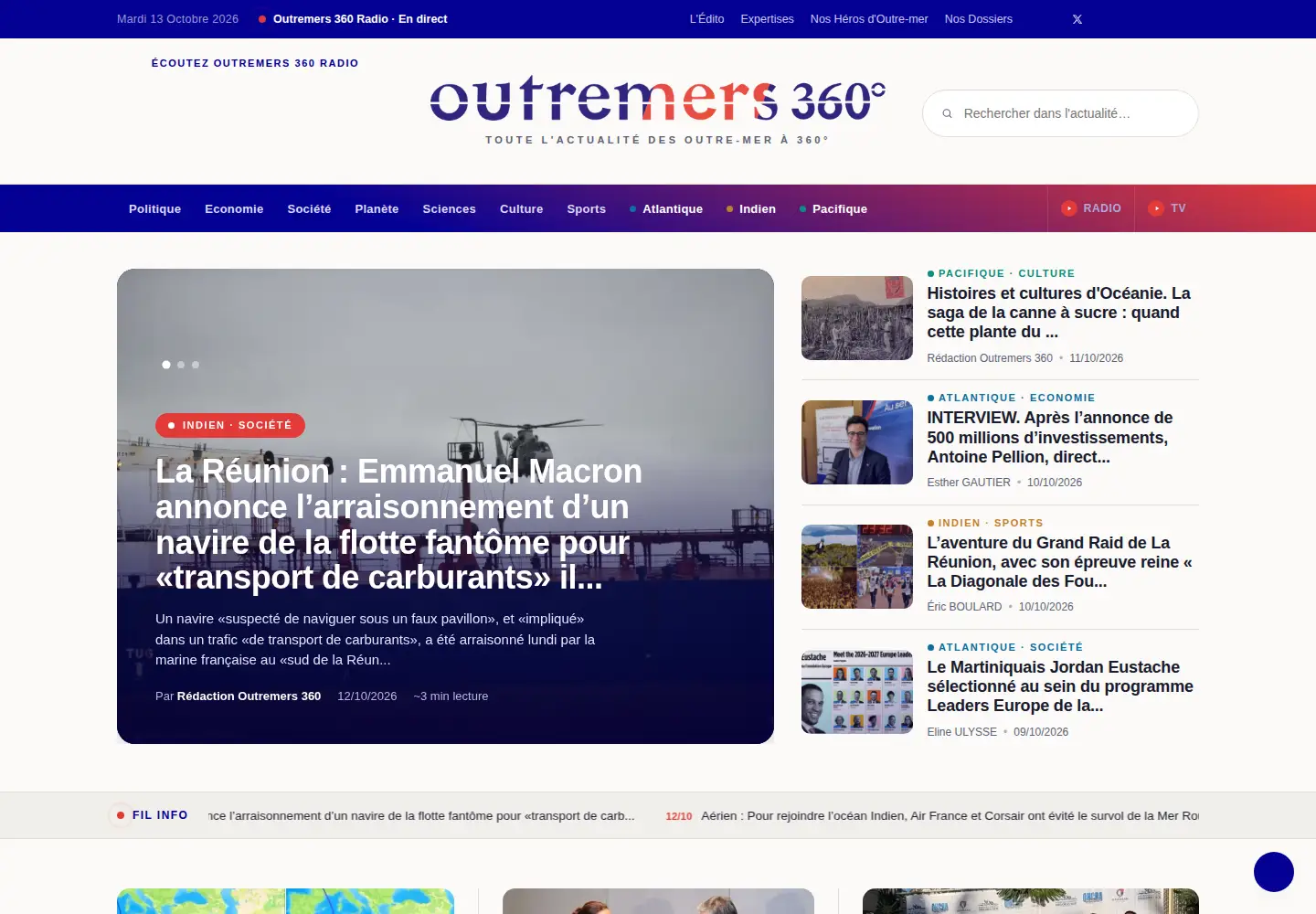Screenshot of outremers360.com