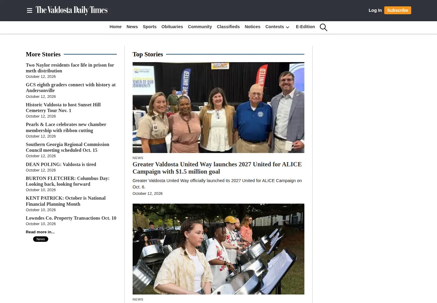 Screenshot of valdostadailytimes.com