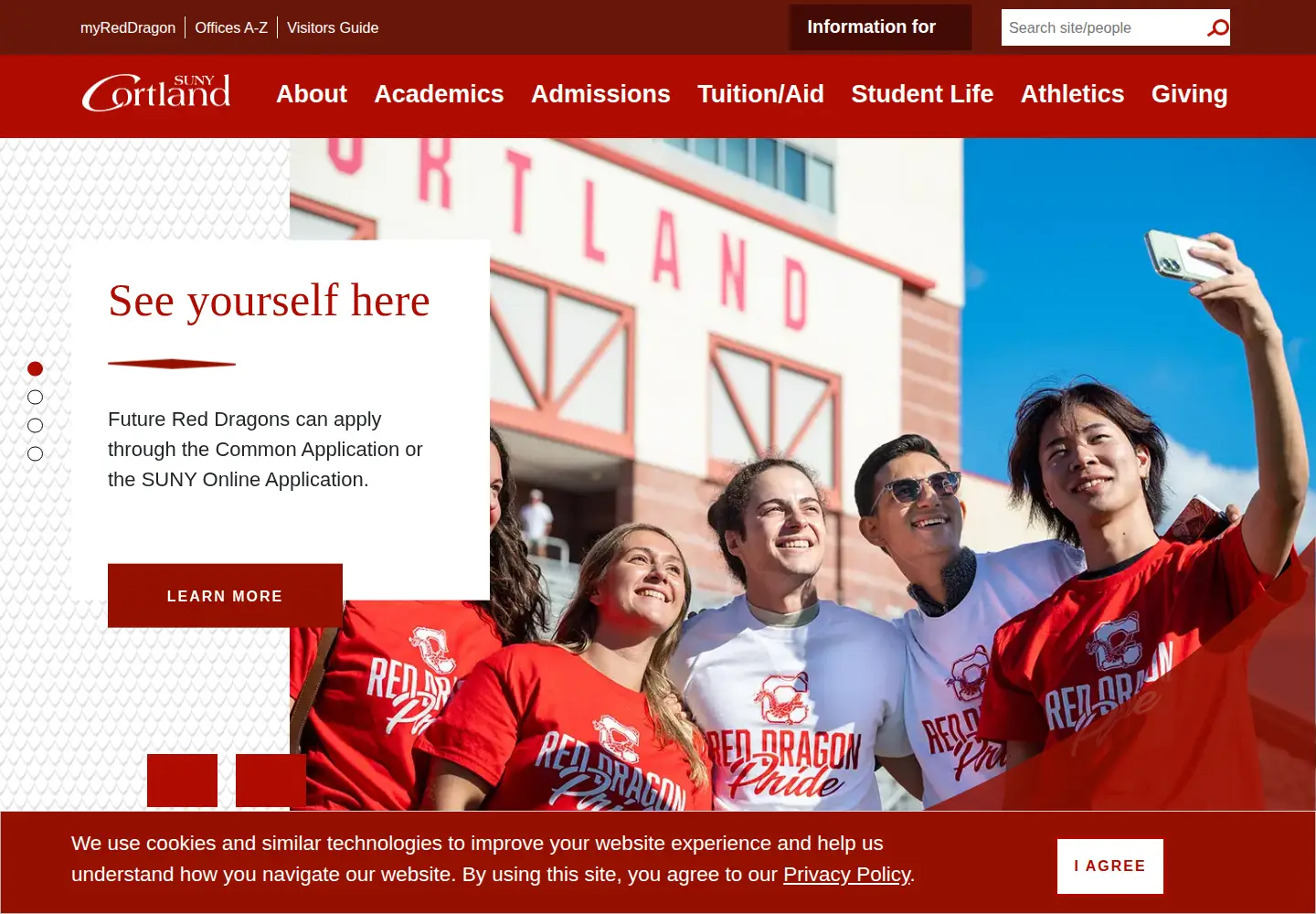 Screenshot of cortland.edu
