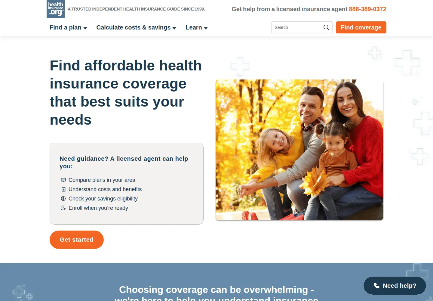 Captured homepage of healthinsurance.org in the current scan