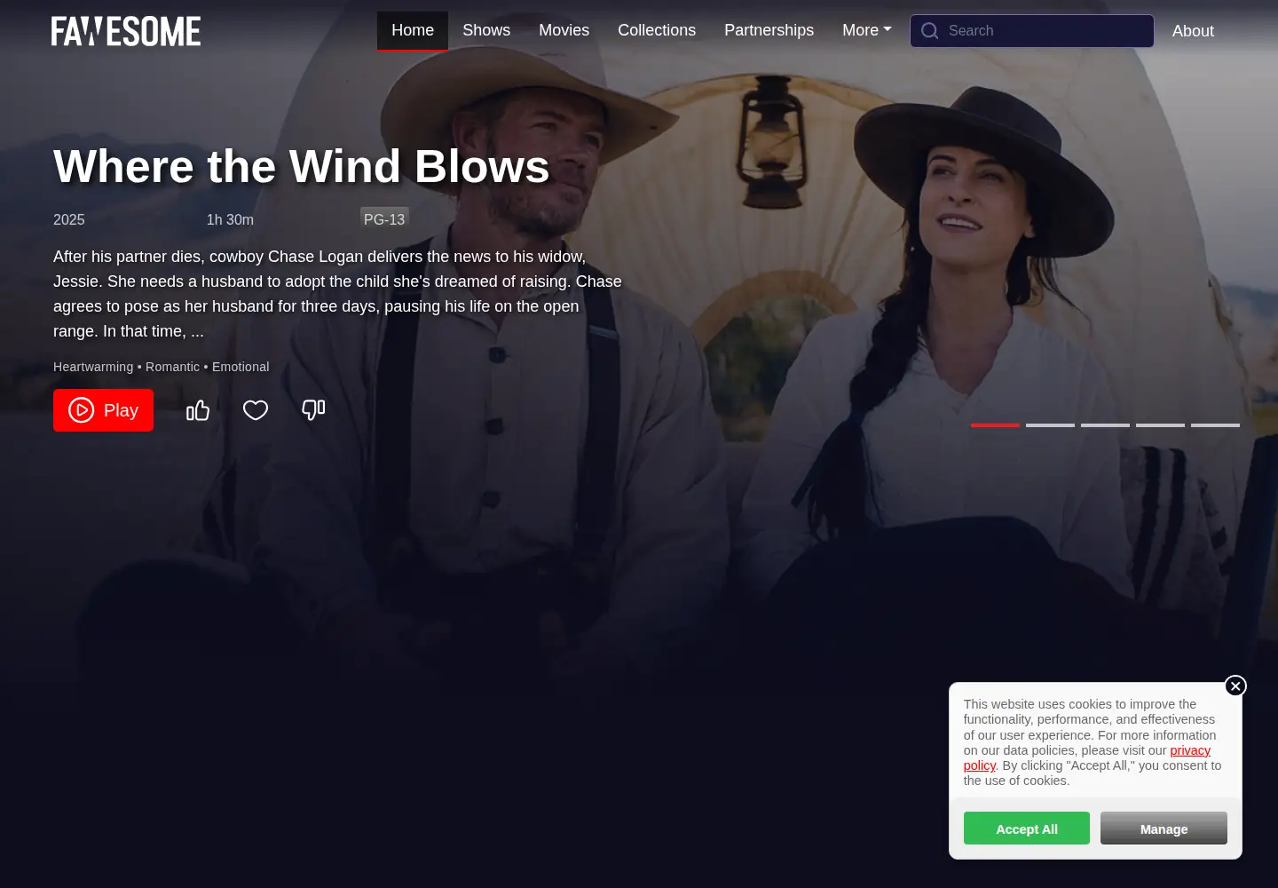 Screenshot of fawesome.tv