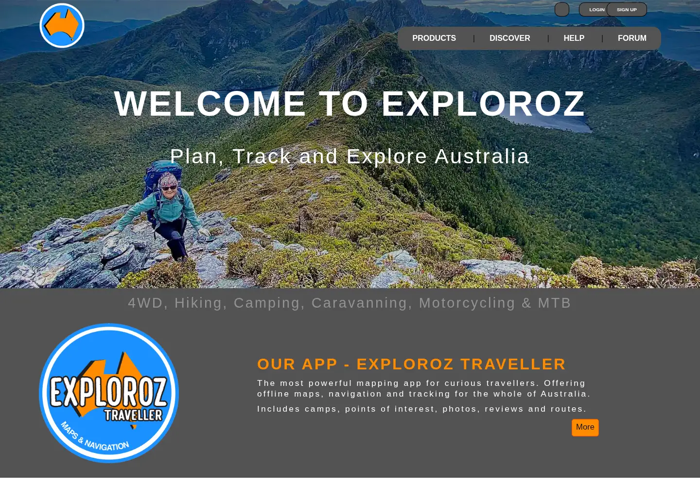 Captured homepage of exploroz.com in the current scan