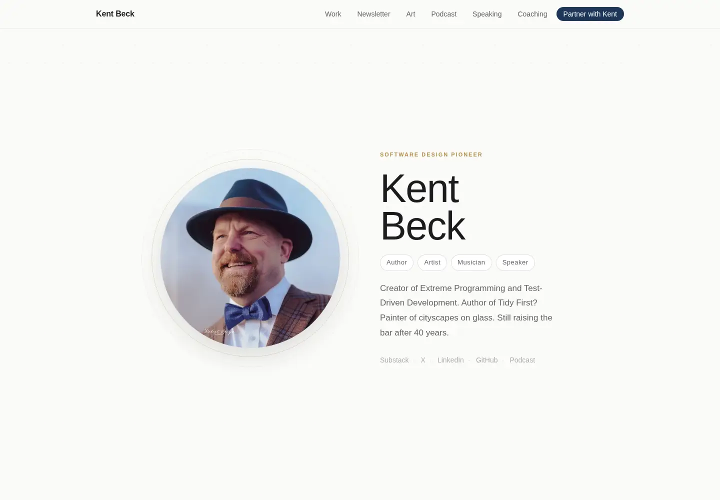 Screenshot of kentbeck.com