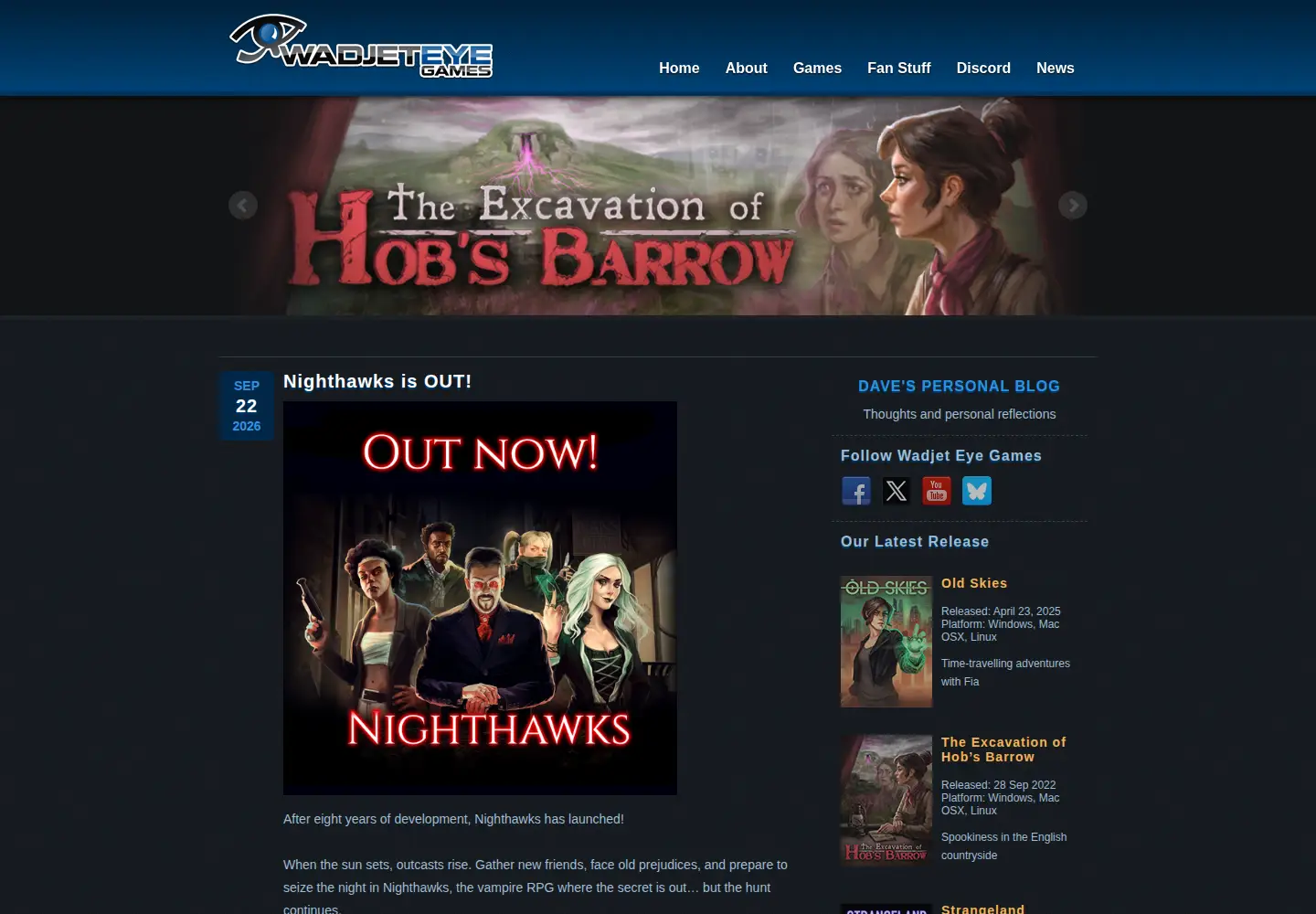 Screenshot of wadjeteyegames.com