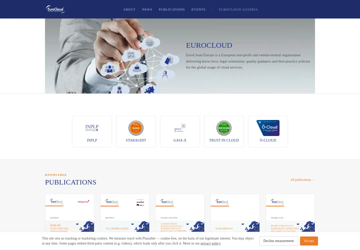 Screenshot of eurocloud.org