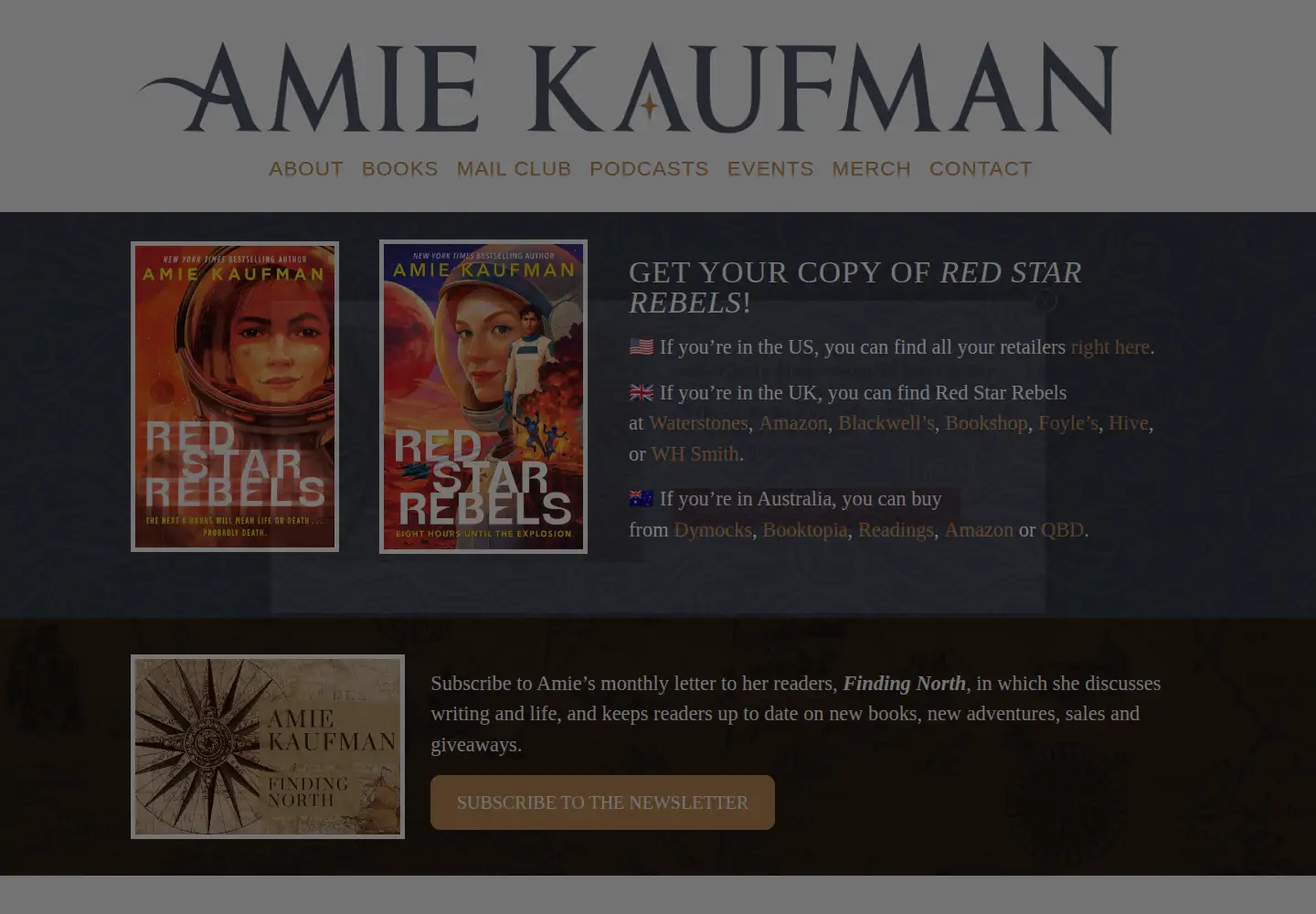 Captured homepage of amiekaufman.com in the current scan