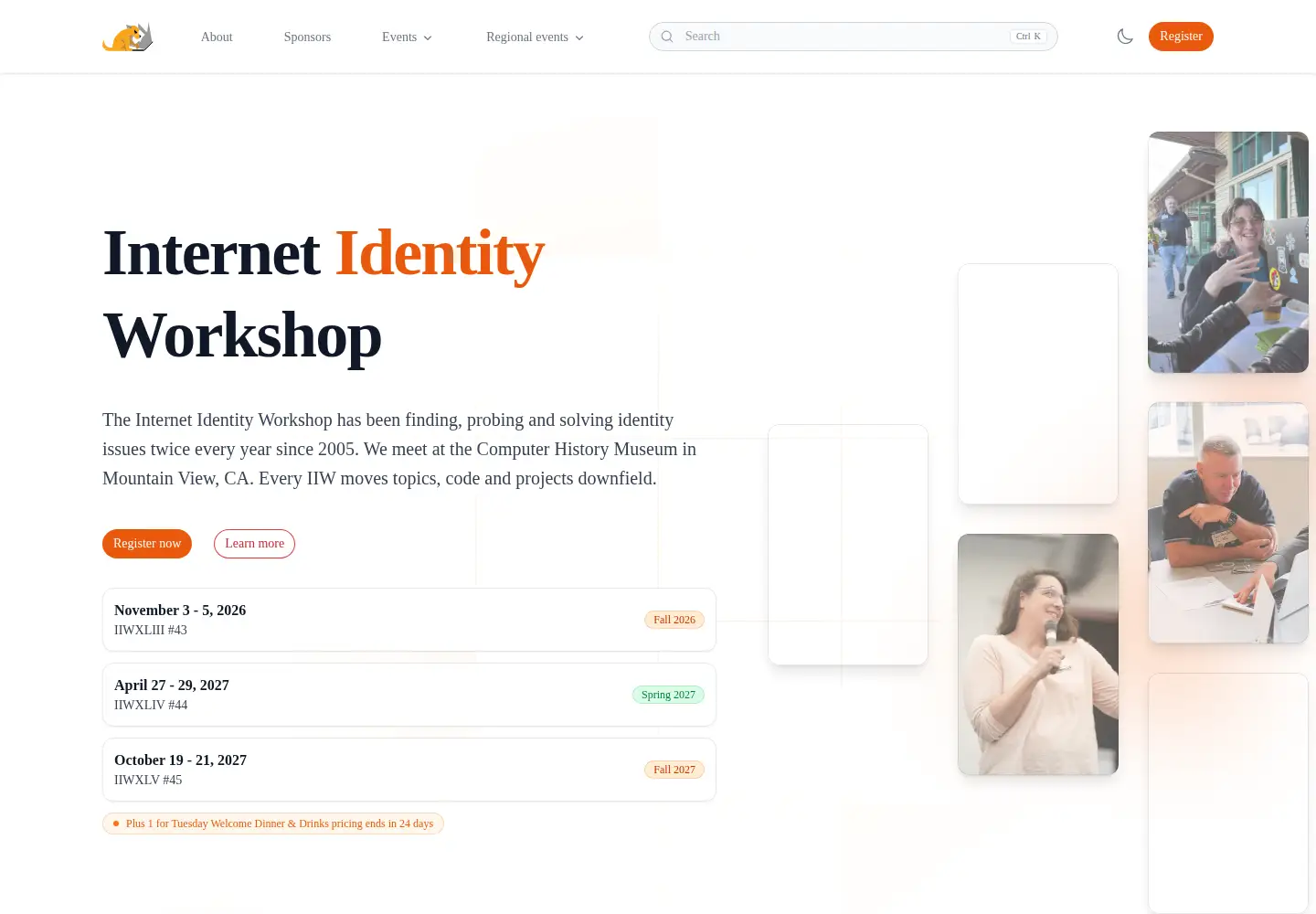 Screenshot of internetidentityworkshop.com