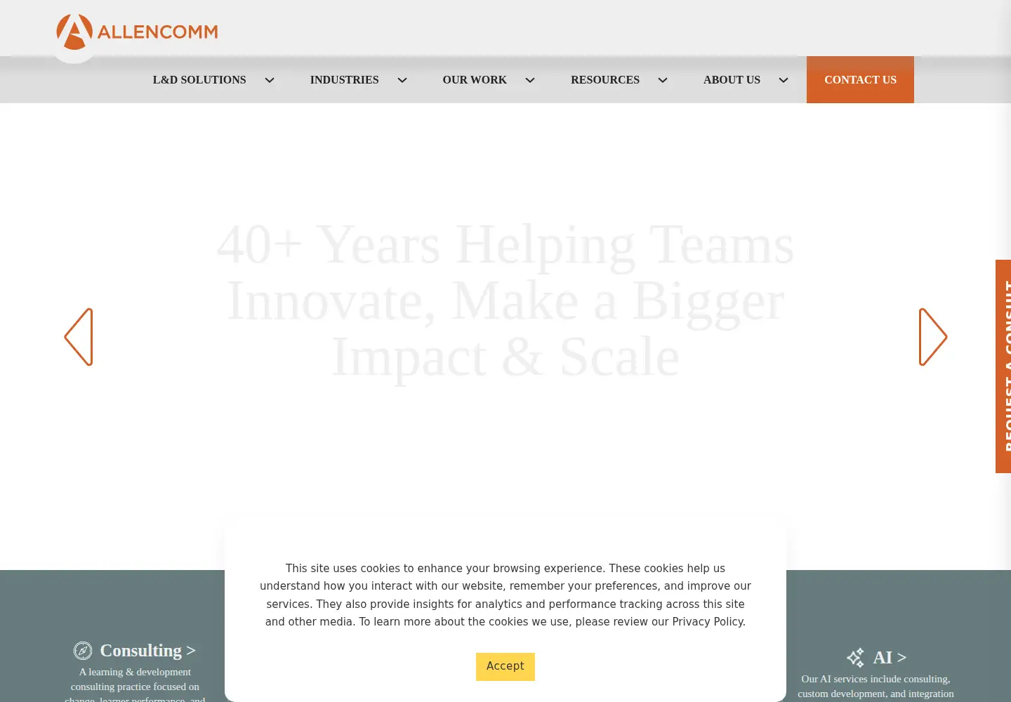 Screenshot of allencomm.com
