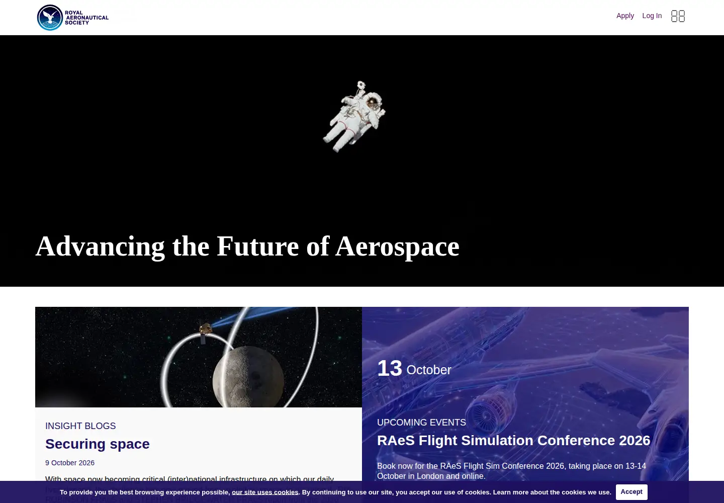 Screenshot of aerosociety.com