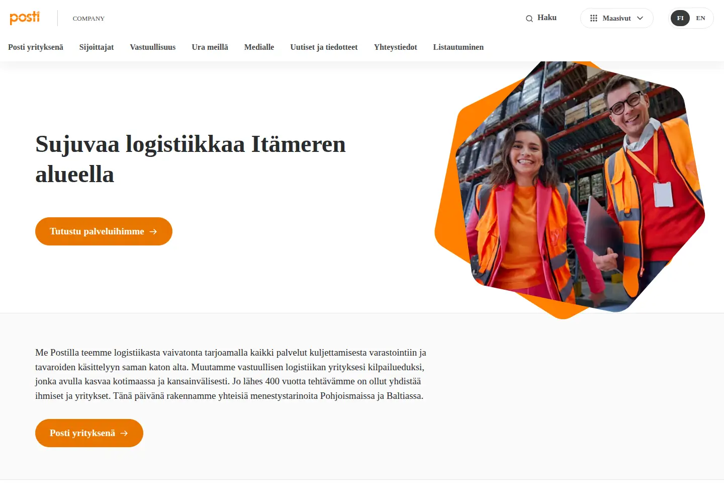 Screenshot of posti.com