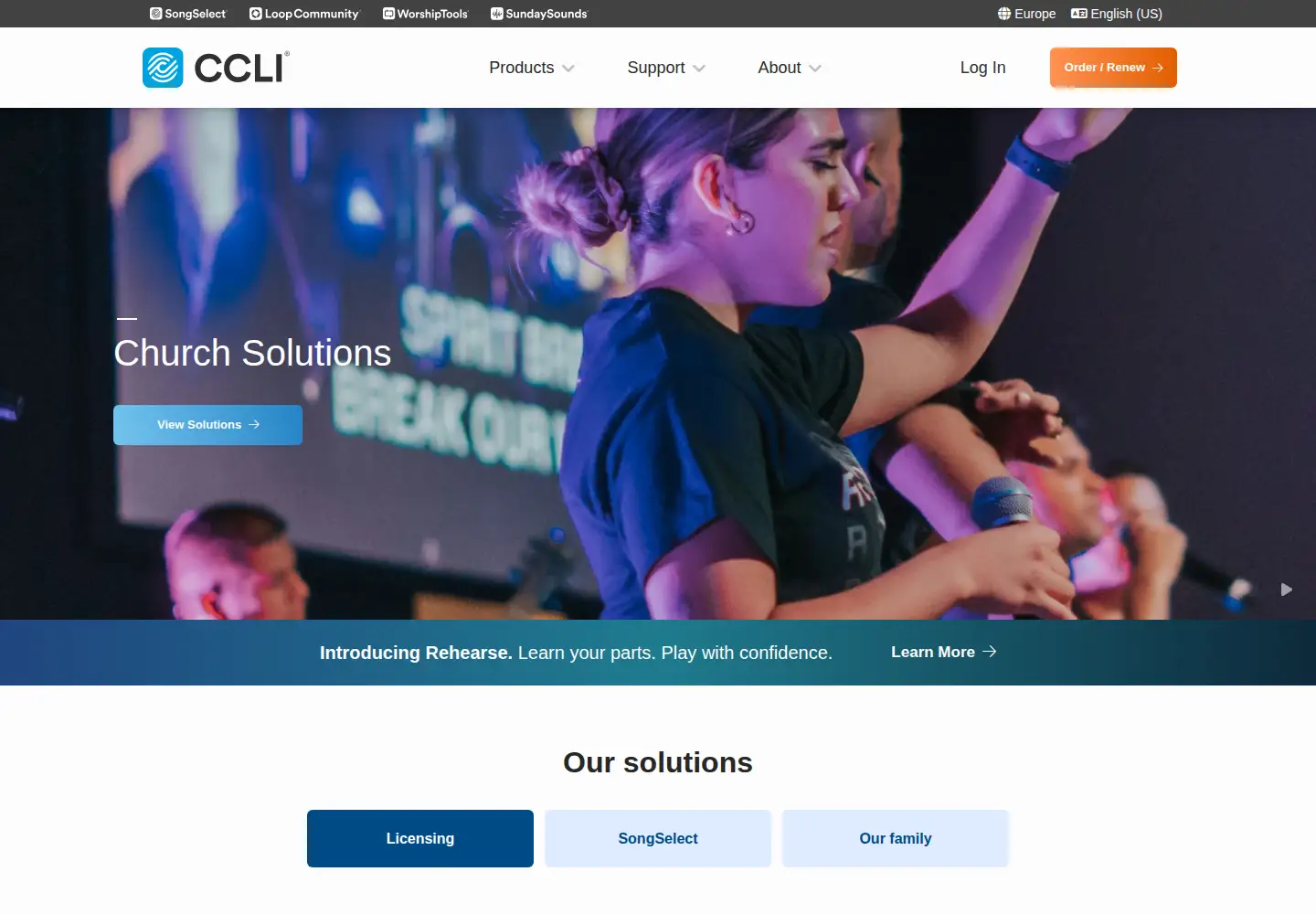 Screenshot of ccli.com