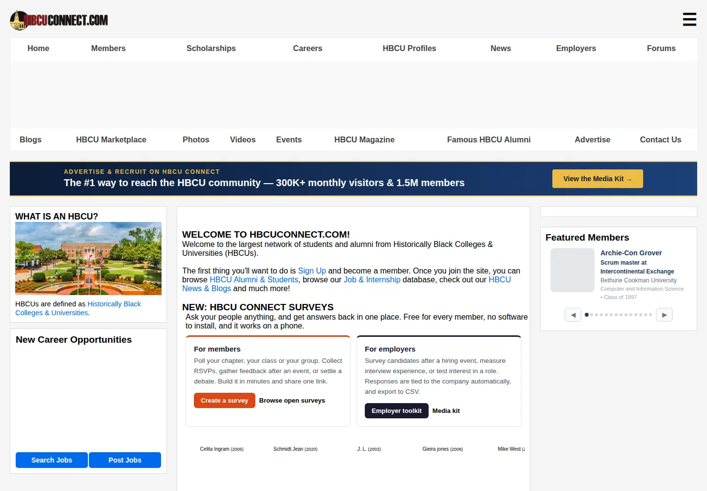 Screenshot of hbcuconnect.com
