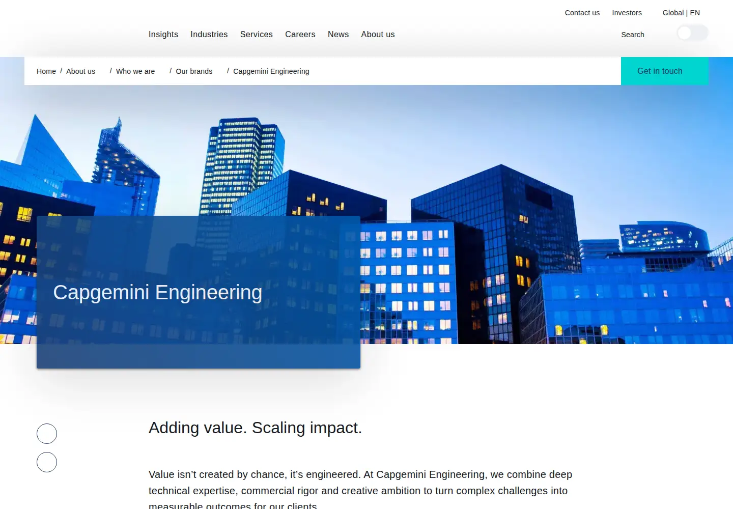 Captured homepage of altran.com in the current scan