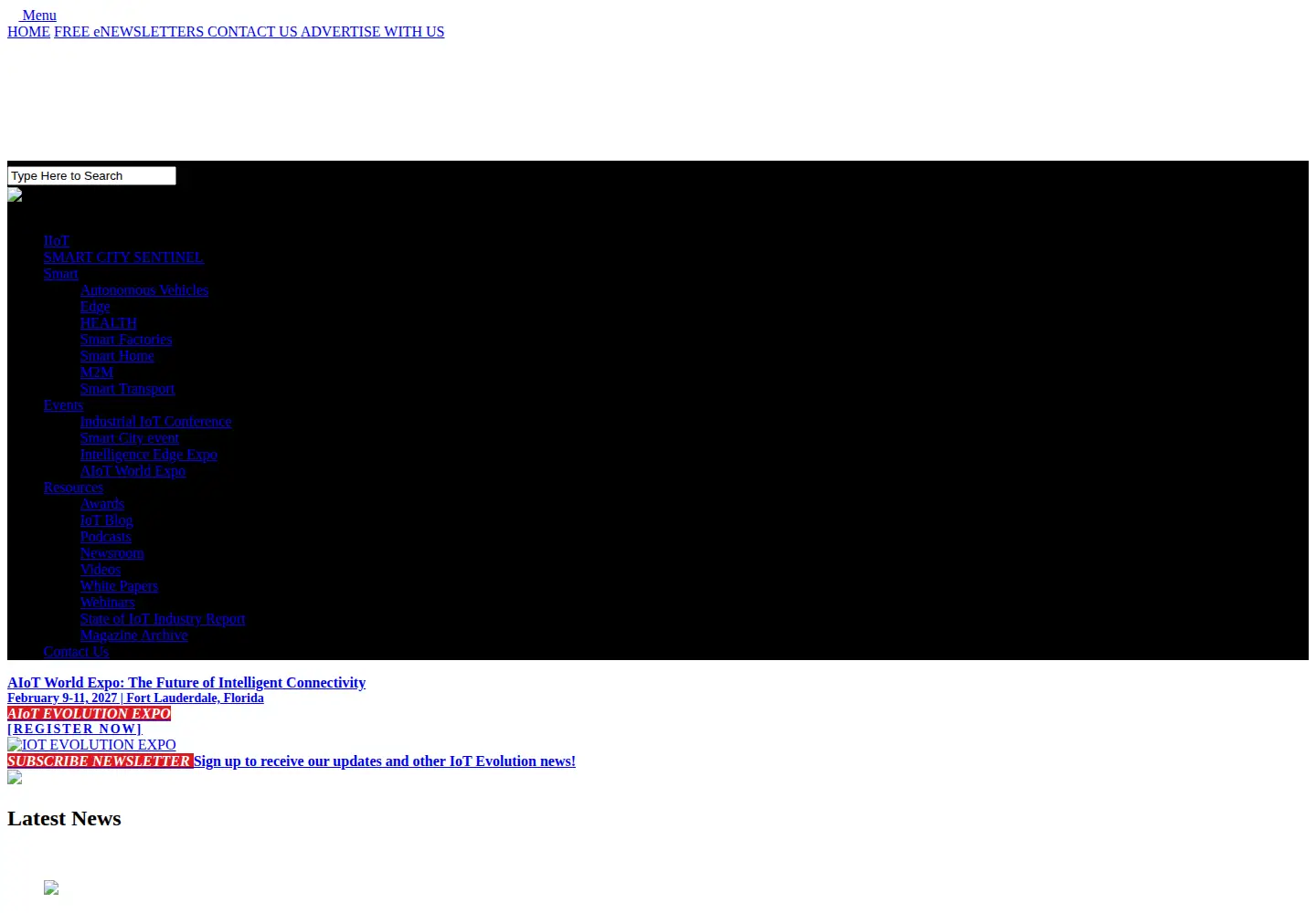 Screenshot of iotevolutionworld.com