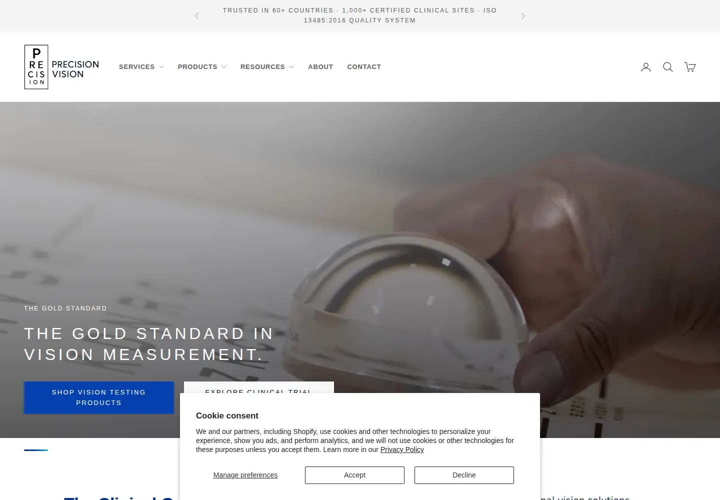 Screenshot of precision-vision.com