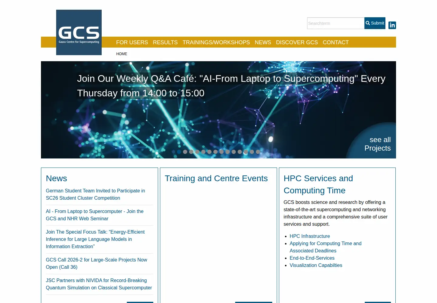 Screenshot of gauss-centre.eu