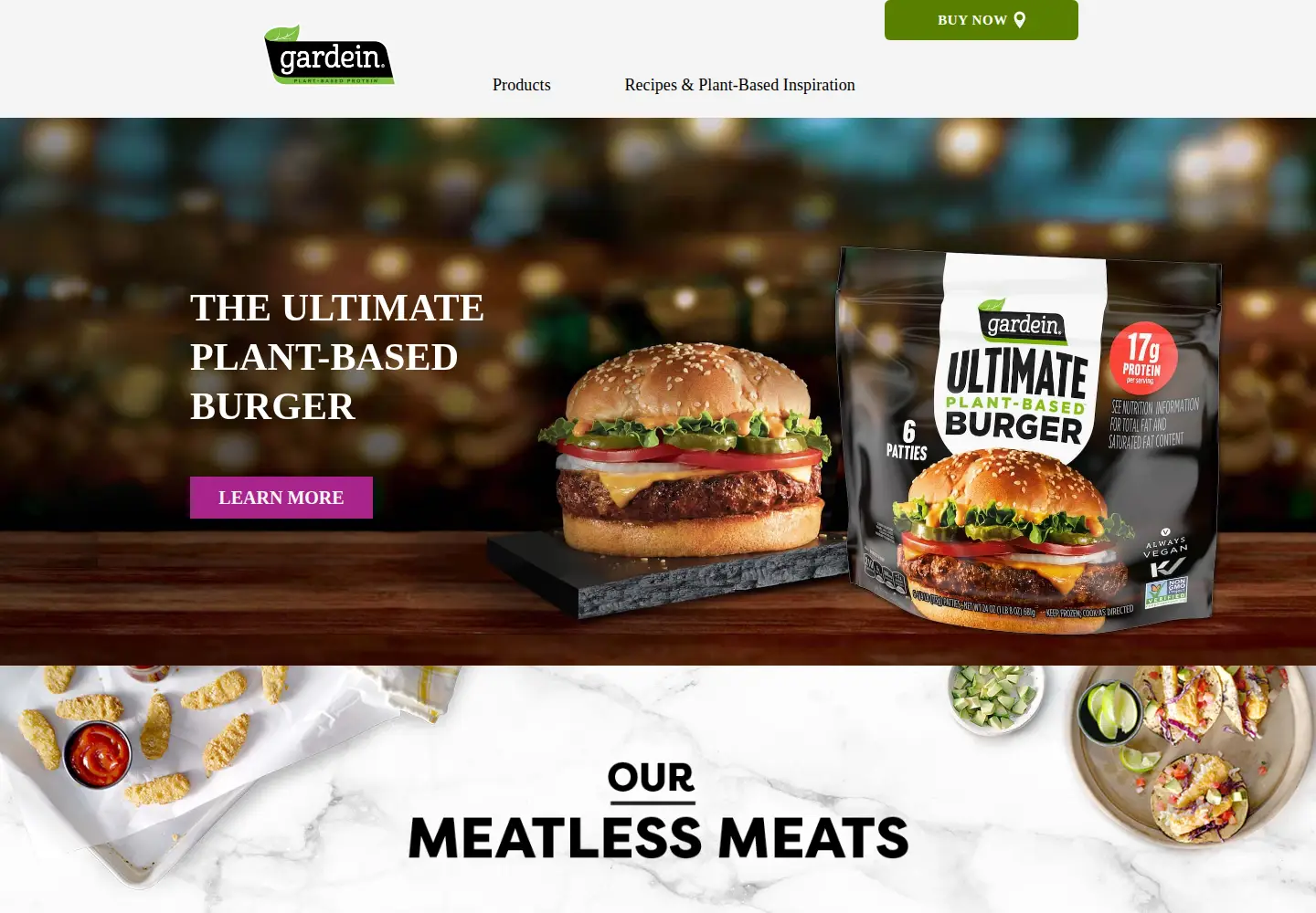 Screenshot of gardein.com
