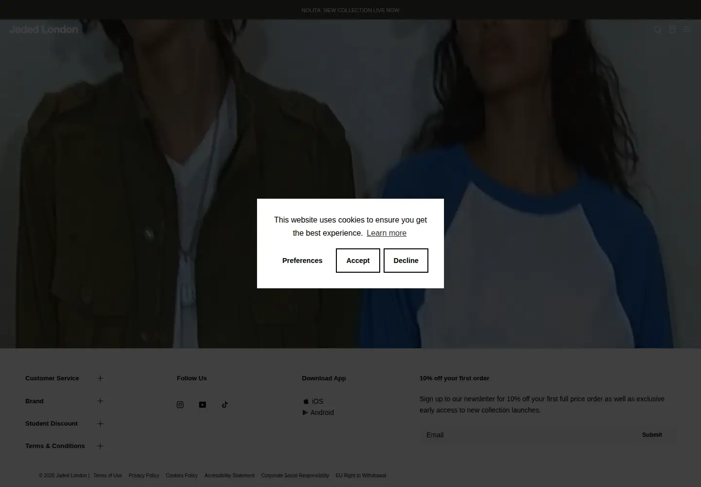 Screenshot of jadedldn.com