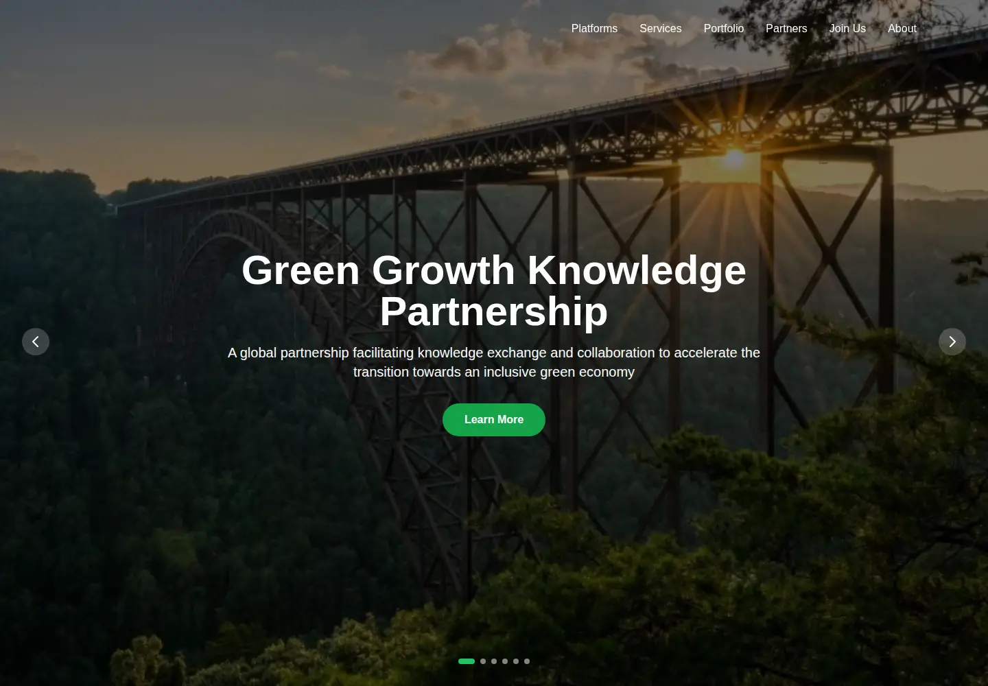 Screenshot of greengrowthknowledge.org
