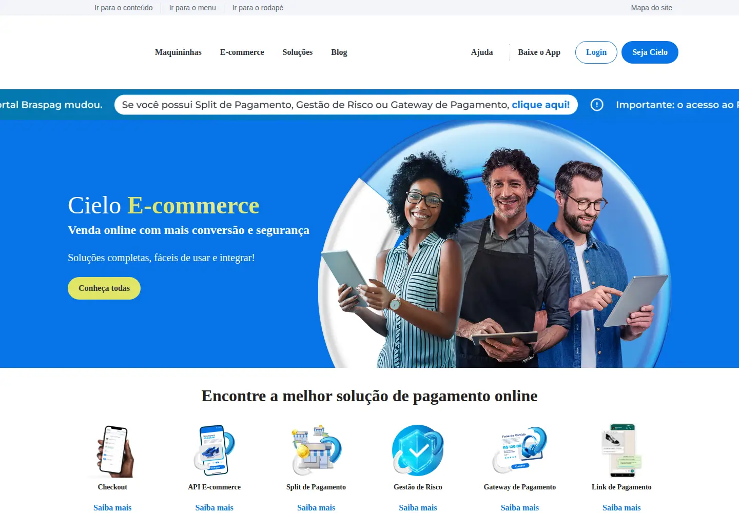 Screenshot of braspag.com.br